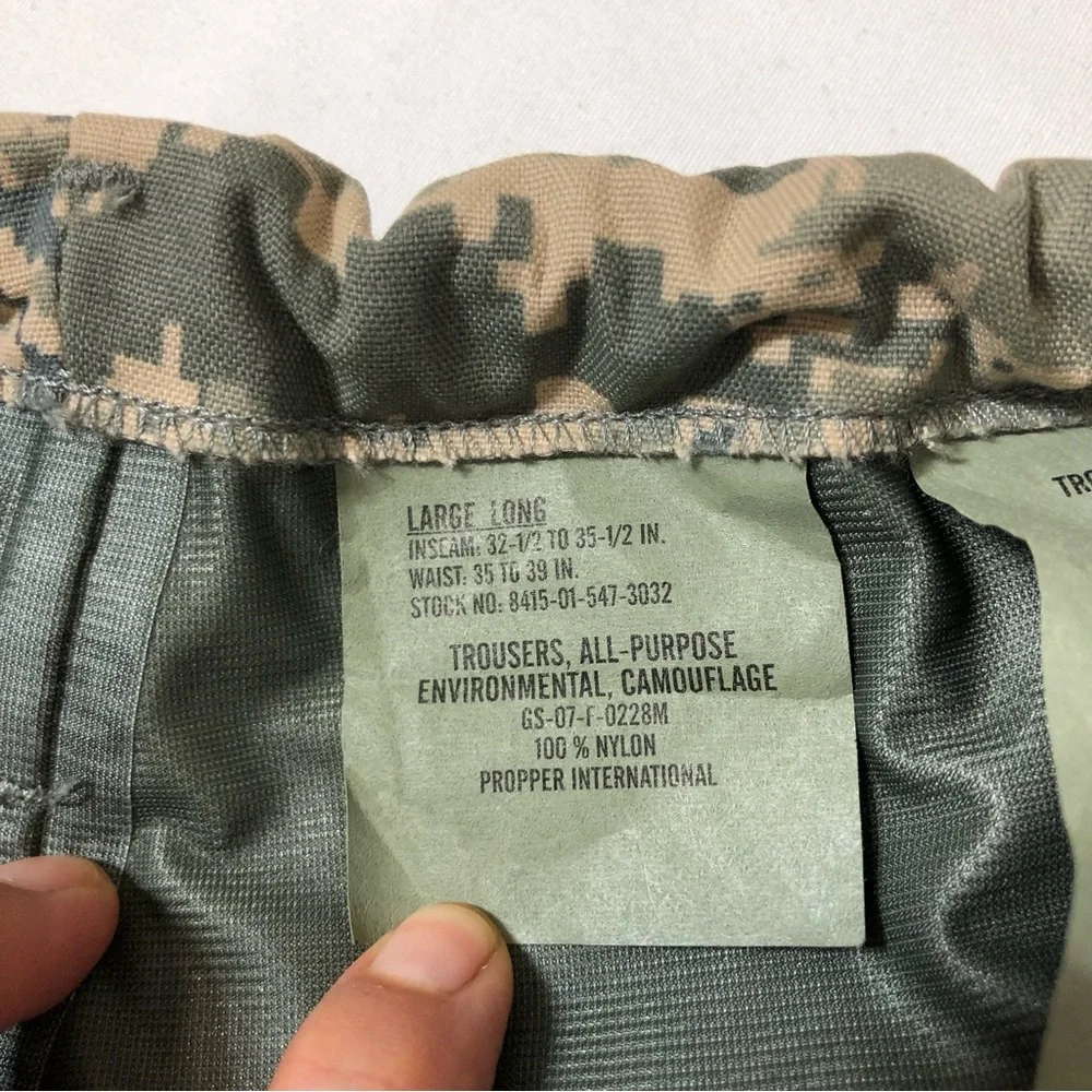 US Air Force Goretex Water Wind Proof Digital Tiger Stripe Camouflage Trousers L